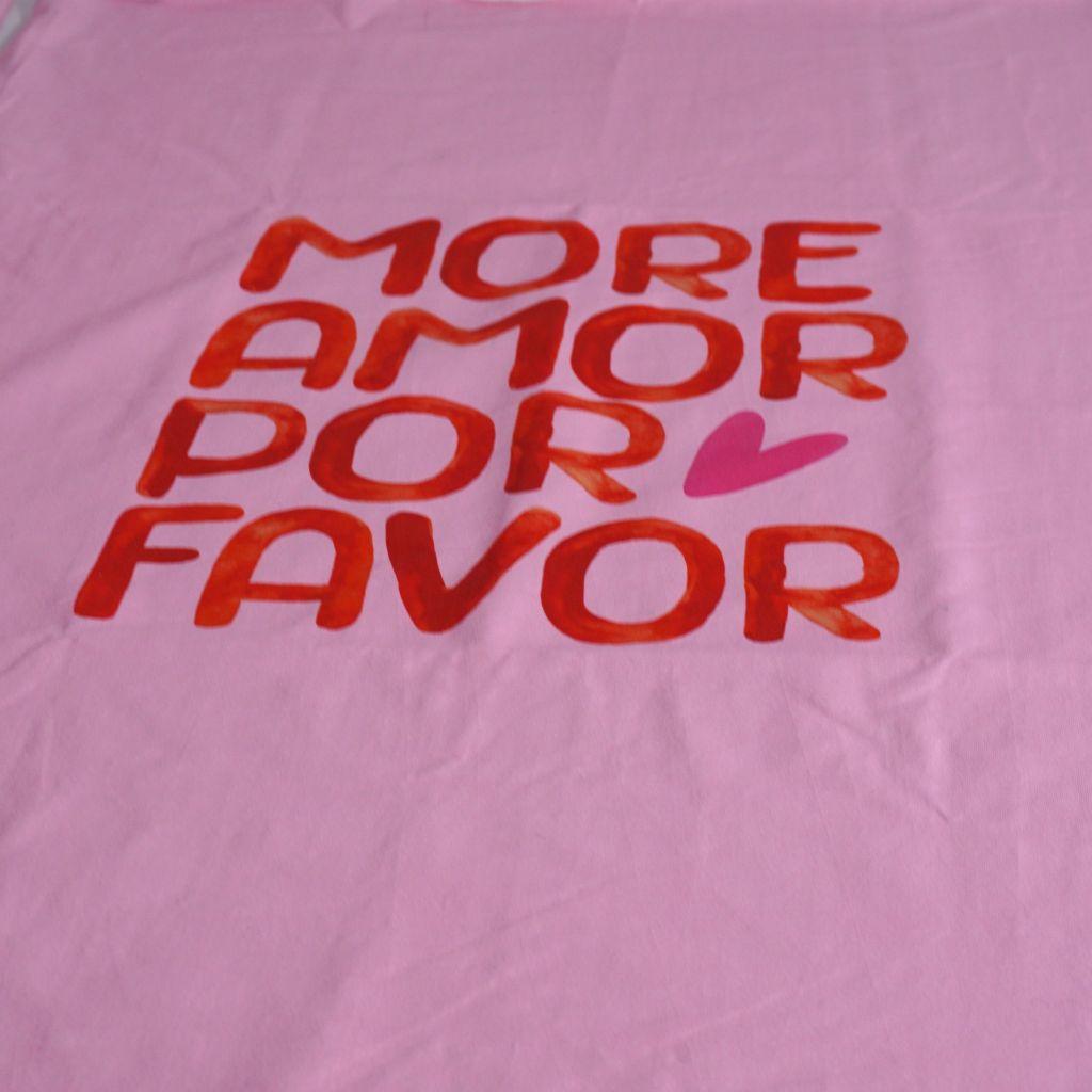 Baumwolljersey Panel Text "more amor por favor"